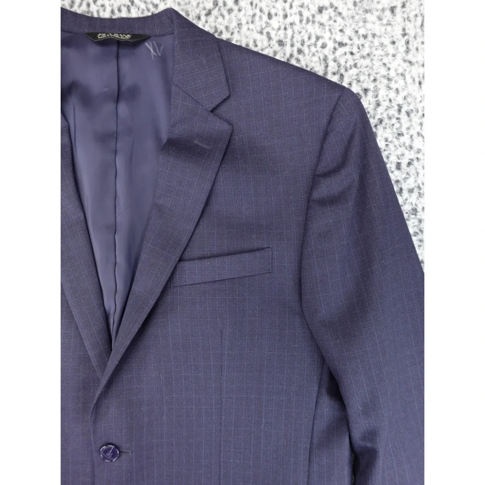 Jos. A. Bank Signature Gold‎ Blazer Mens 42R Blue Plaid Wool Two Button Jacket